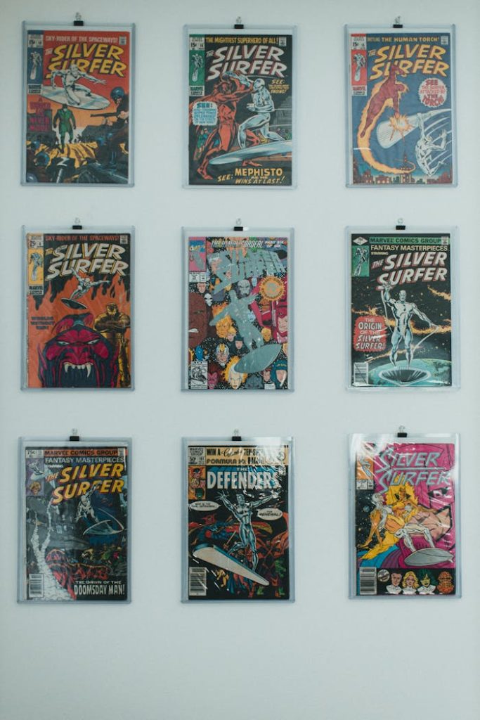 Photo of Comic Books on a White Wall